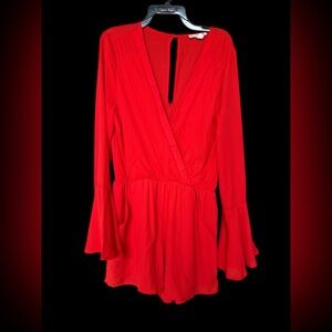 GB Dillard Red bell sleeves Romper/jumpsuit small